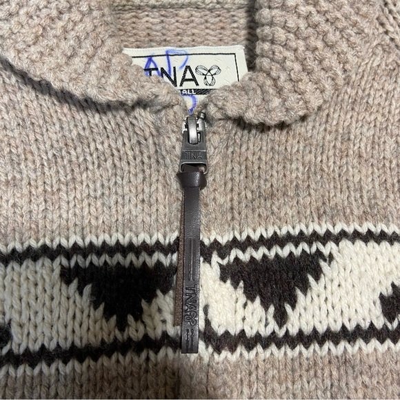 ARITZIA TNA Sea To Sky Lambswool Cardigan Sweater Zip Up Beige Size S - Picture 5 of 13